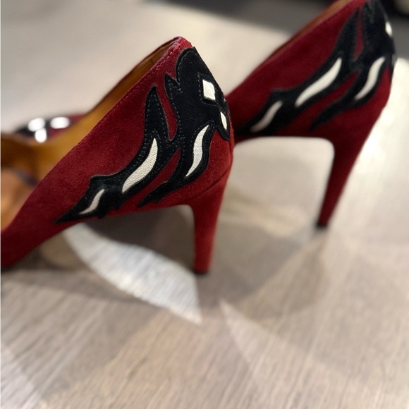Isabel Marant Kylie Red and Black Heels - Picture 3 of 7